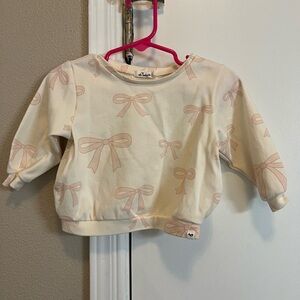 Oh Baby Pink Bow Print Sweatshirt 6-12 month